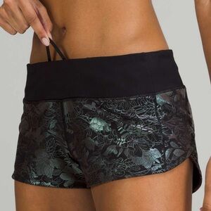 Lululemon Speed Up Shorts Blue\Black Foil Size 8